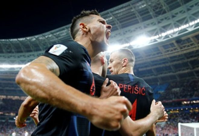 Jogadores da Croácia comemoram
