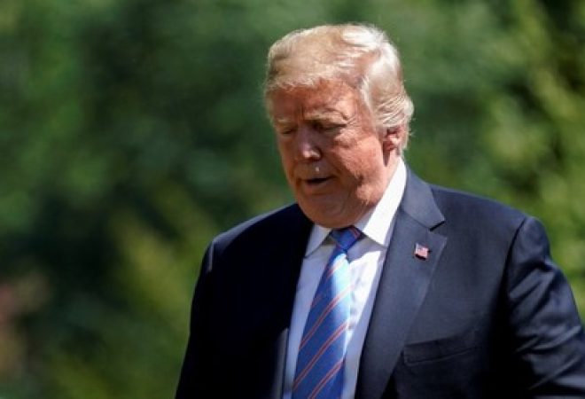 Presidente dos EUA, Donald Trump. chega à Casa Branca