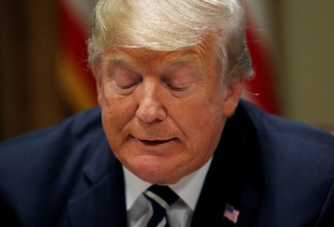 Presidente dos Estados Unidos, Donald Trump, na Casa Branca, em Washington
