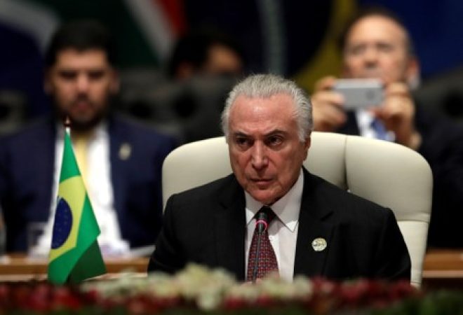 Presidente Michel Temer durante cúpula dos Brics em Joahanesburgo