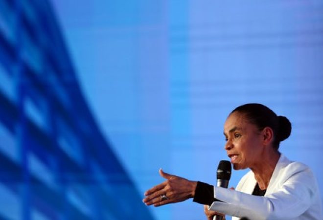 Marina Silva durante seminário em São Paulo