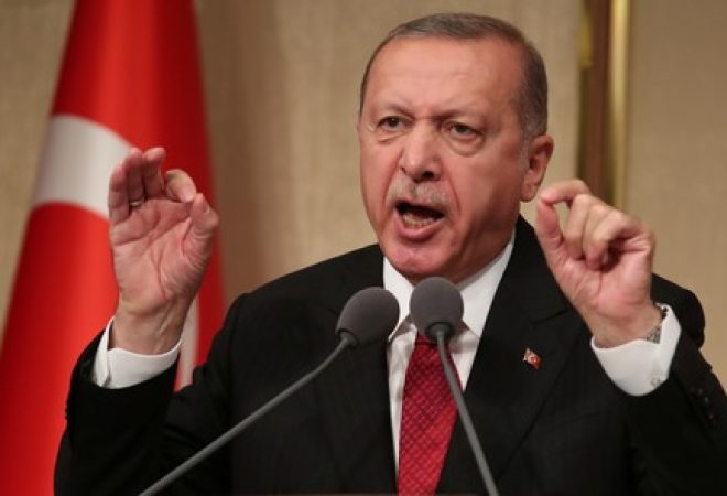 Presidente da Turquia, Tayyip Erdogan, durante cerimônia em Ancara