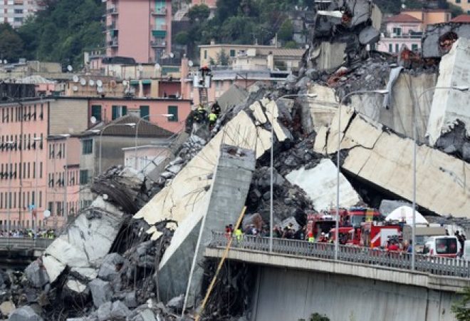 Ponte que caiu na cidade italiana de Gênova