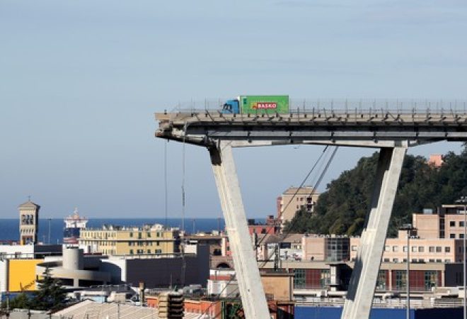 Ponte Morandi, que desabou, na cidade italiana de Gênova