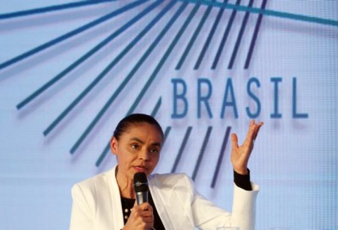 Candidata da Rede à Presidência, Marina Silva, durante evento em São Paulo