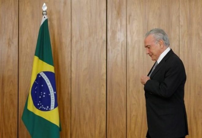 Presidente Michel Temer durante cerimônia no Palácio do Planalto