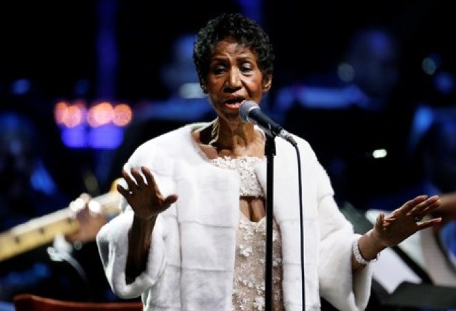Aretha Franklin durante show em Nova York