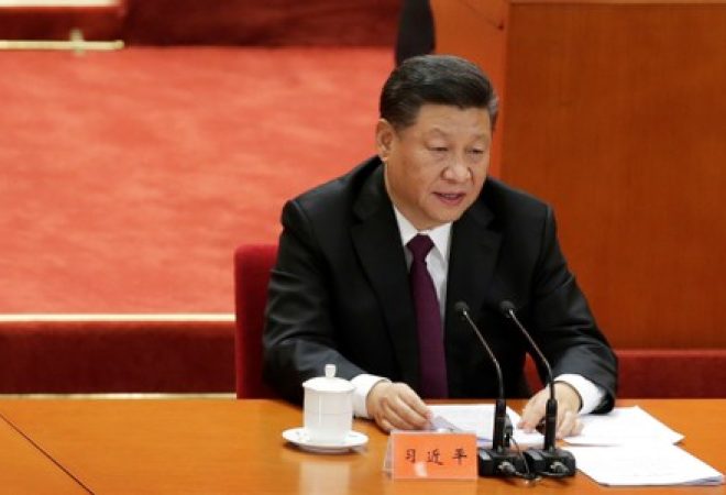 Presidente da China, Xi Jinping, durante discurso em Pequim