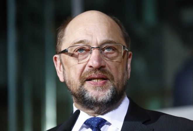 Líder do Partido Social-Democrata da Alemanha (SPD), Martin Schulz, durante declaração na sede da legenda em Berlim
