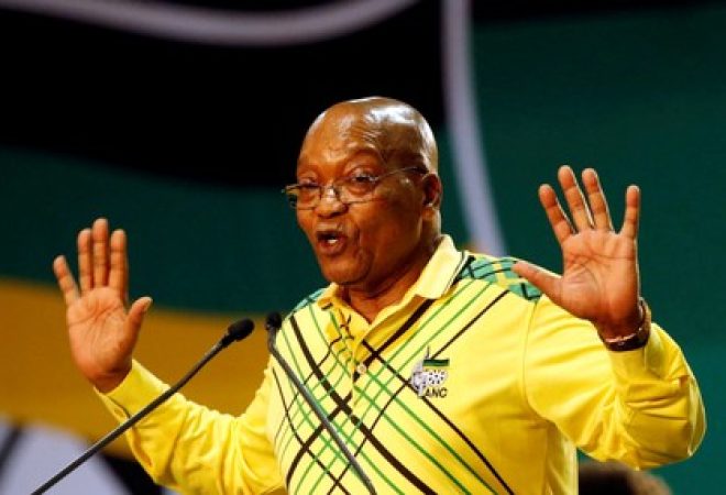Presidente da África do Sul, Jacob Zuma, durante evento em Johanesburgo