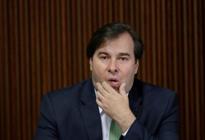 Presidente da Câmara, Rodrigo Maia, durante reunião no Palácio do Planalto, em Brasília