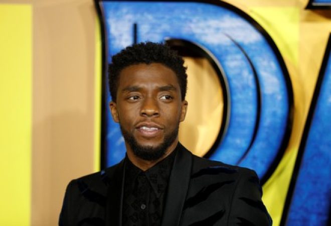 O ator Chadwick Boseman, que interpreta o Pantera Negra e o rei T'Challa, na premiere do filme em Londres. 8/02/2018. REUTERS/Peter Nicholls