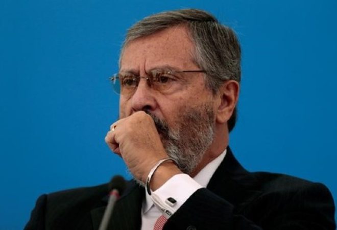 Torquato Jardim durante entrevista coletiva no Palácio do Planalto
