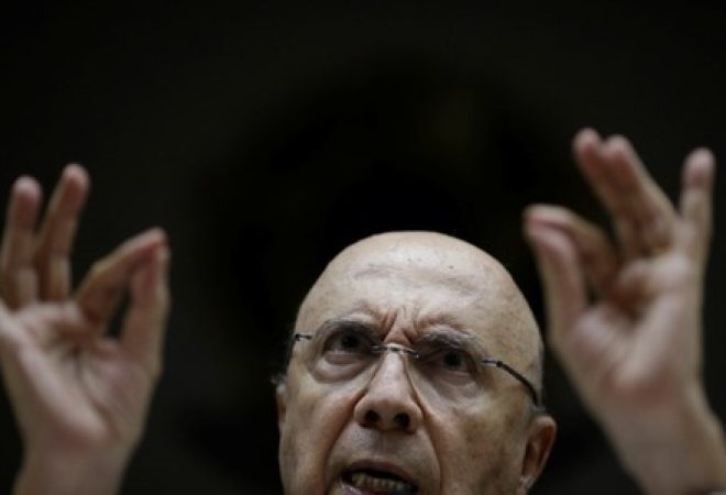 Ministro da Fazenda, Henrique Meirelles, durante coletiva de imprensa em Brasília