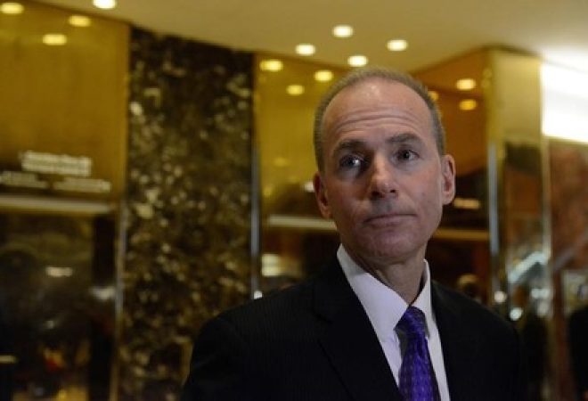 Presidente-executivo da Boeing, Dennis Muilenburg, em Nova York