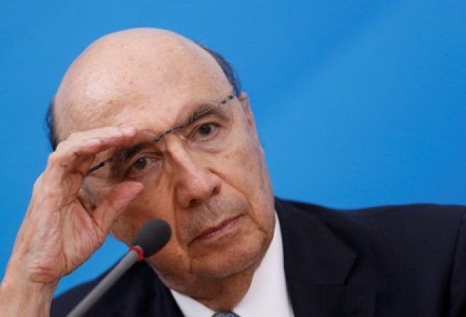 Ministro da Fazenda, Henrique Meirelles, durante entrevista coletiva em Brasília