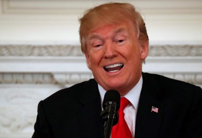 Presidente dos EUA, Donald Trump, durante encontro com governadores de Estado na Casa Branca