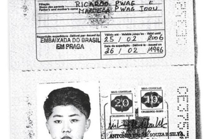 Cópia obtida pela Reuters de passaporte brasileiro com foto do líder norte-coreano Kim Jong-un
