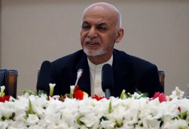 Presidente do Afeganistão, Ashraf Ghani, durante conferência em Cabul