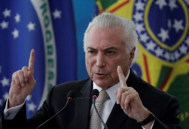 Presidente Michel Temer durante cerimônia em Brasília