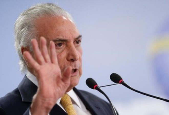 Presidente Michel Temer durante cerimônia em Brasília