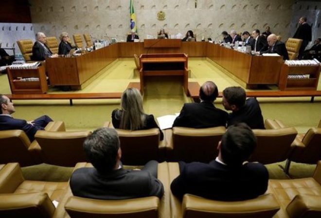 Visão geral do Supremo Tribunal Federal durante sessão em Brasília, no Brasil