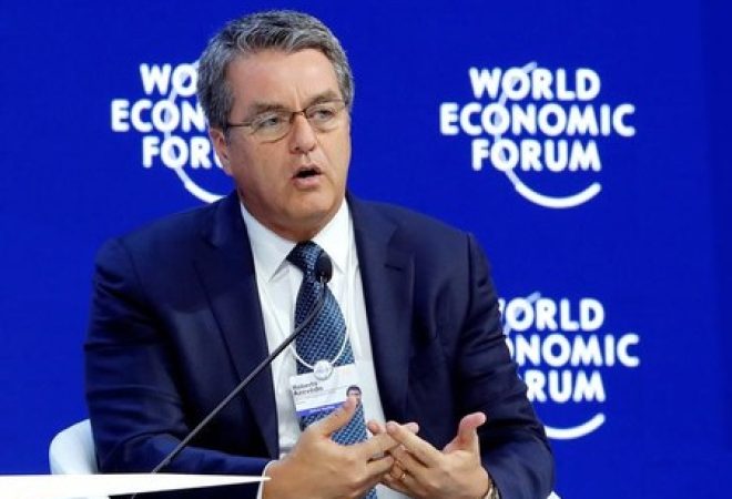 Diretor-geral da Organização Mundial do Comércio, Roberto Azevêdo, durante reunião anual do Fórum Econômico Mundial, em Davos