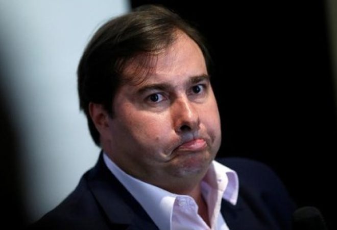 Presidente da Câmara dos Deputados, Rodrigo Maia, durante entrevista coletiva em Brasília
