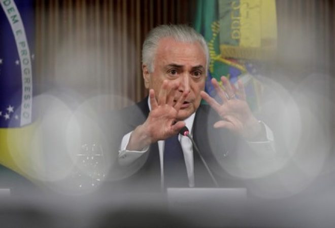 Michel Temer, Presidente do Brasil, durante reunião no Palácio do Planalto, em Brasília, Brasil