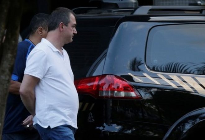 O empresário brasileiro Joesley Batista deixa a sede da Polícia Federal em Brasília