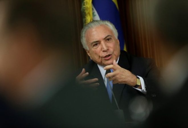 Temer durante evento no Palácio do Planalto