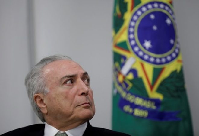 Temer durante cerimônia no Palácio do Planalto