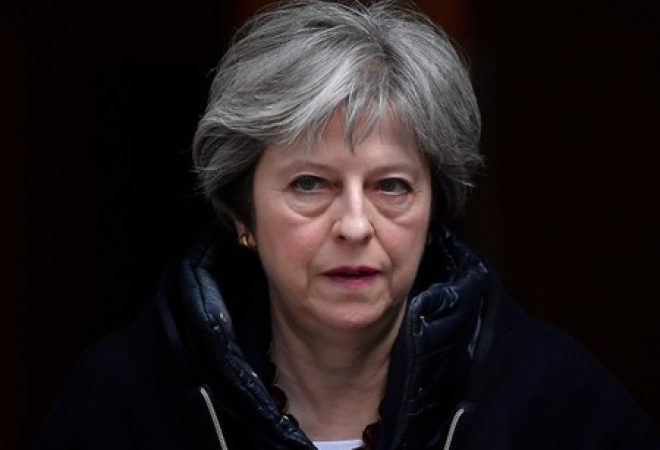 Primeira-ministra britânica, Theresa May, em Londres