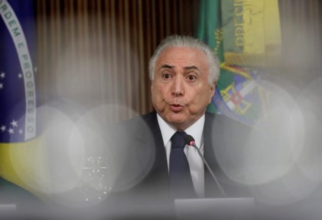 Presidente Michel Temer durante reunião no Palácio do Planalto, em Brasília