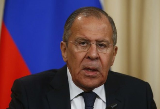 Ministro de Relações Exteriores da Rússia, Sergei Lavrov, durante coletiva de imprensa em Moscou
