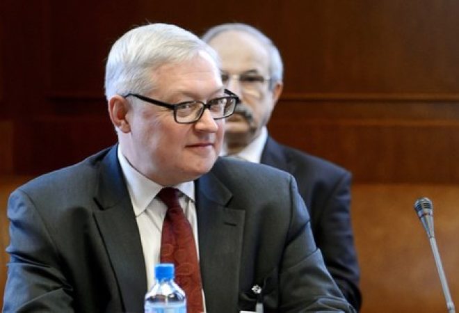Vice-ministro de Relações Exteriores da Rússia, Sergei Ryabkov, em Genebra, na Suíça