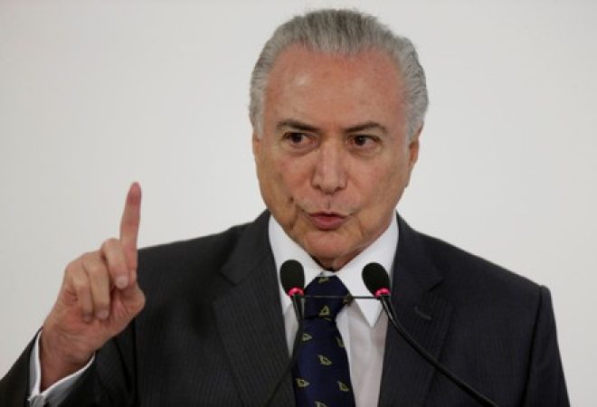 Temer durante cerimônia no Palácio do Planalto