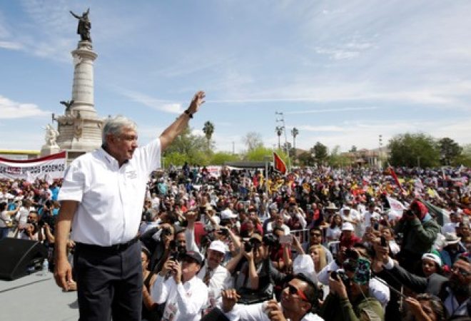 Candidato de esquerda à Presidência do México, Andrés Manuel López Obrador