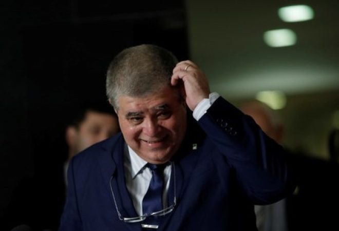 Ministro da Secretaria de Governo, Carlos Marun, durante entrevista coletiva em Brasília