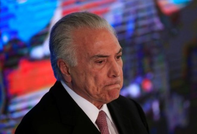 Presidente do Brasil, Michel Temer, em evento em Brasília, Brasil