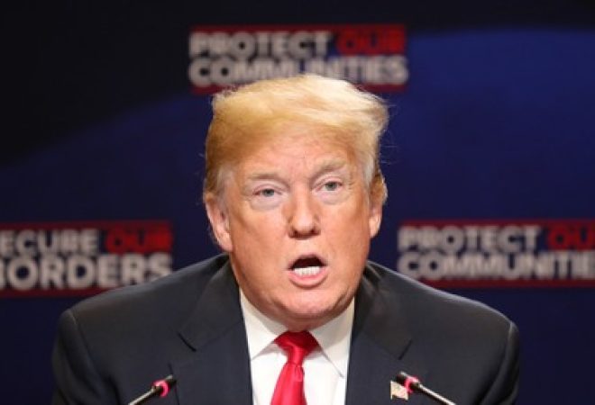 Presidente dos Estados Unidos, Donald Trump, durante evento em Nova York