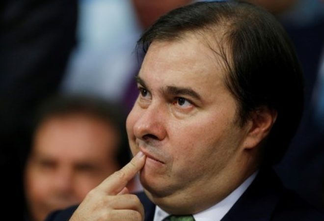 Presidente da Câmara dos Deputados, Rodrigo Maia, durante evento em Brasília
