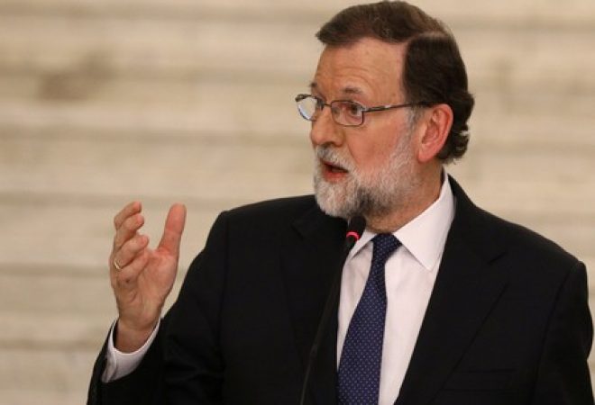 Primeiro-ministro da Espanha, Mariano Rajoy, durante coletiva de imprensa em Sófia, na Bulgária
