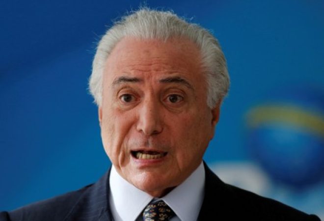 Presidente Michel Temer durante cerimônia no Palácio do Planalto, em Brasília