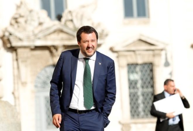 Ministro do Interior italiano, Matteo Salvini, em Roma