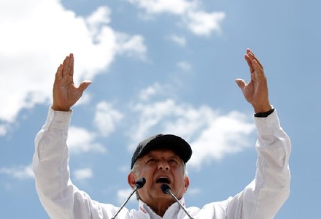 Candidato de esquerda à Presidência do México, Andrés Manuel López Obrador