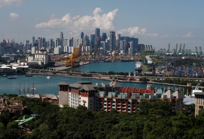Vista da ilha Sentosa, em Cingapura