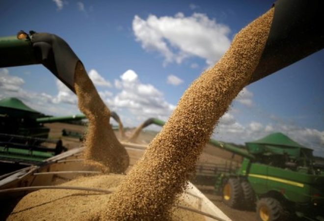 Máquinas de colheita em Caseara, Tocantins