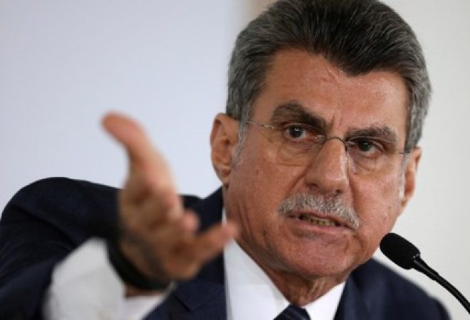 Brazil's Planning Minister Romero Juca attends a news conference in Brasilia