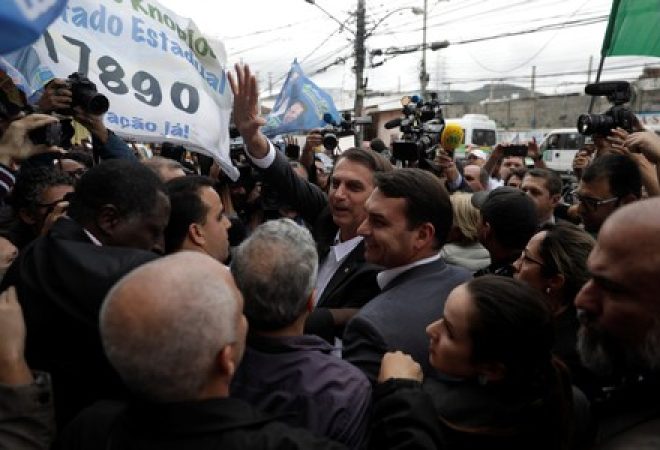 Candidato do PSL à Presidência, Jair Bolsonaro, durante campanha no Rio de Janeiro
